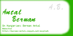 antal berman business card